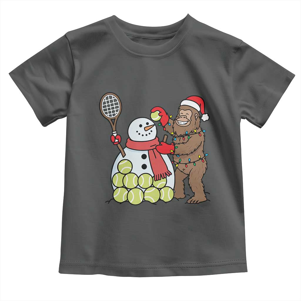 Funny Squatch Christmas Tennis Gift Toddler T Shirt Bigfoot Player Enthusiast TS12 Dark Heather Print Your Wear