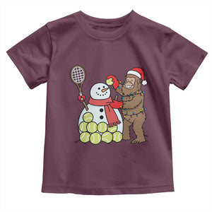 Funny Squatch Christmas Tennis Gift Toddler T Shirt Bigfoot Player Enthusiast TS12 Maroon Print Your Wear