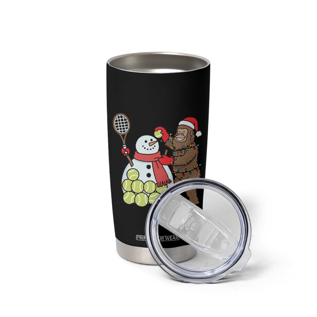 Funny Squatch Christmas Tennis Gift Tumbler Cup Bigfoot Player Enthusiast TS12 Print Your Wear