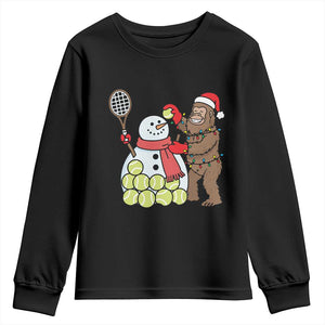 Funny Squatch Christmas Tennis Gift Youth Sweatshirt Bigfoot Player Enthusiast TS12 Black Print Your Wear