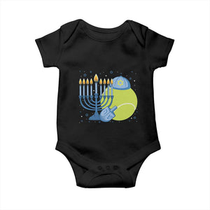 Jewish Tennis Player Hanukkah Baby Onesie Funny Racquet Lover Gift TS12 Black Print Your Wear