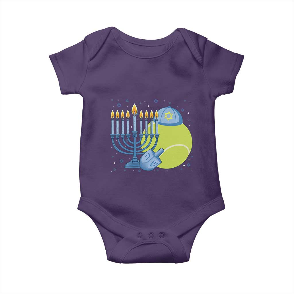Jewish Tennis Player Hanukkah Baby Onesie Funny Racquet Lover Gift TS12 Purple Print Your Wear