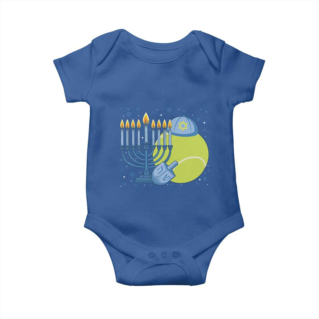 Jewish Tennis Player Hanukkah Baby Onesie Funny Racquet Lover Gift TS12 Royal Blue Print Your Wear