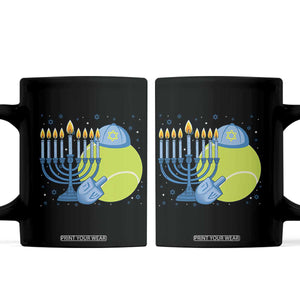 Jewish Tennis Player Hanukkah Coffee Mug Funny Racquet Lover Gift TS12 Black Print Your Wear