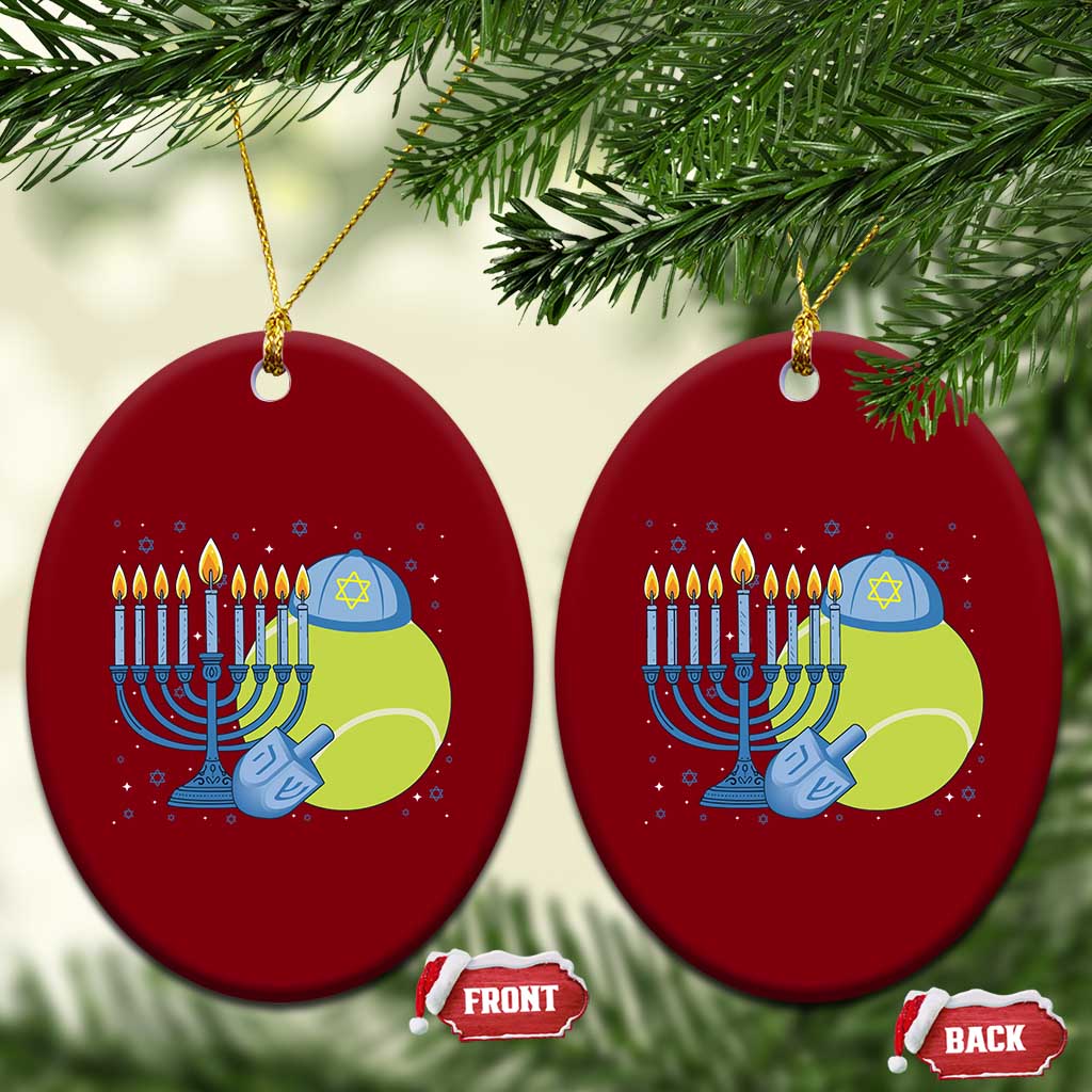 Jewish Tennis Player Hanukkah Ceramic Ornament Funny Racquet Lover Gift TS12 Print Your Wear