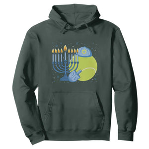 Jewish Tennis Player Hanukkah Hoodie Funny Racquet Lover Gift TS12 Dark Forest Green Print Your Wear