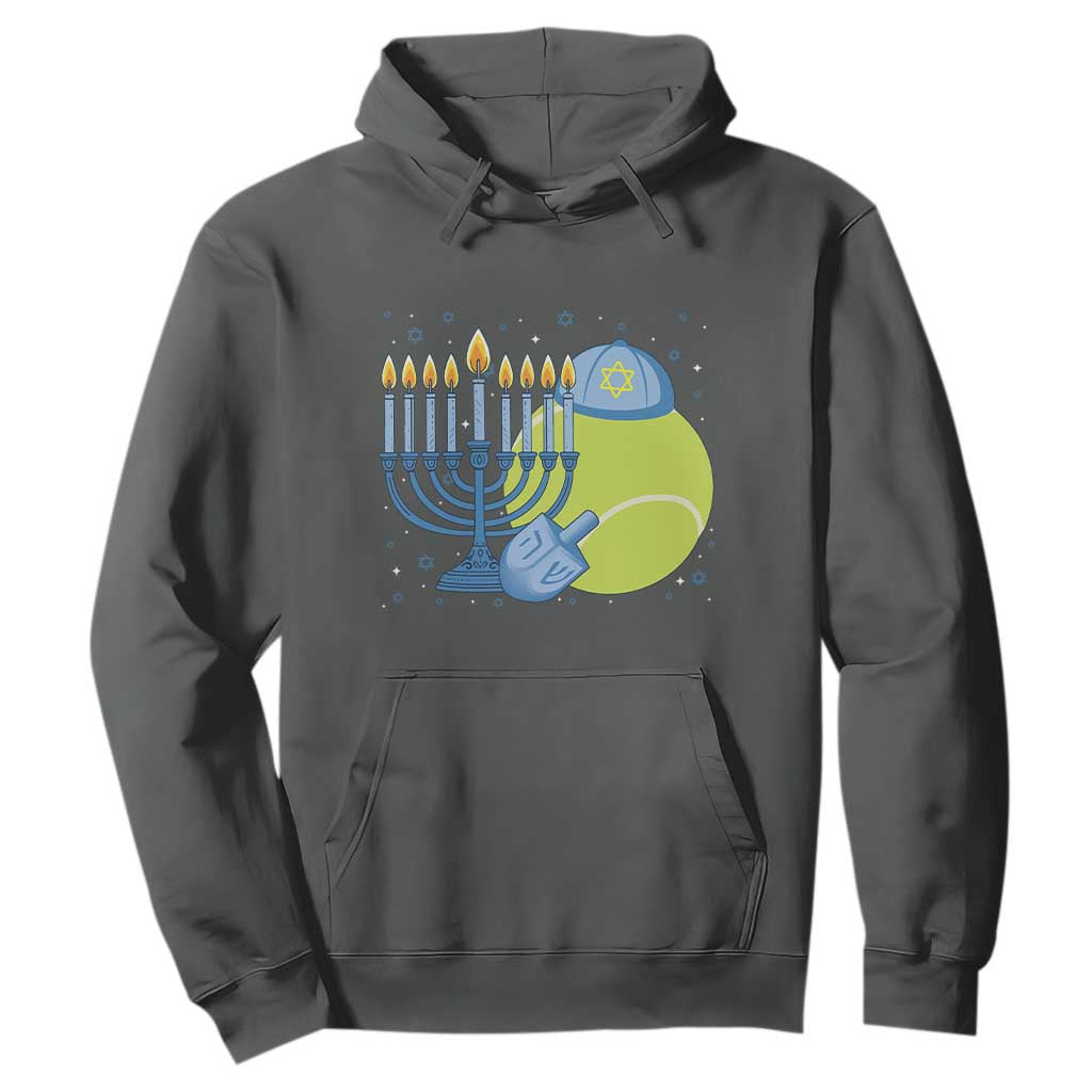 Jewish Tennis Player Hanukkah Hoodie Funny Racquet Lover Gift TS12 Dark Heather Print Your Wear
