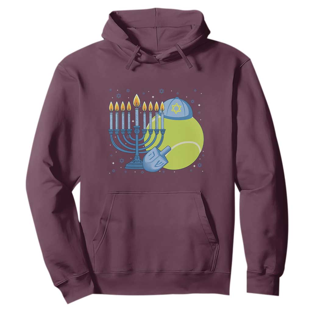 Jewish Tennis Player Hanukkah Hoodie Funny Racquet Lover Gift TS12 Maroon Print Your Wear