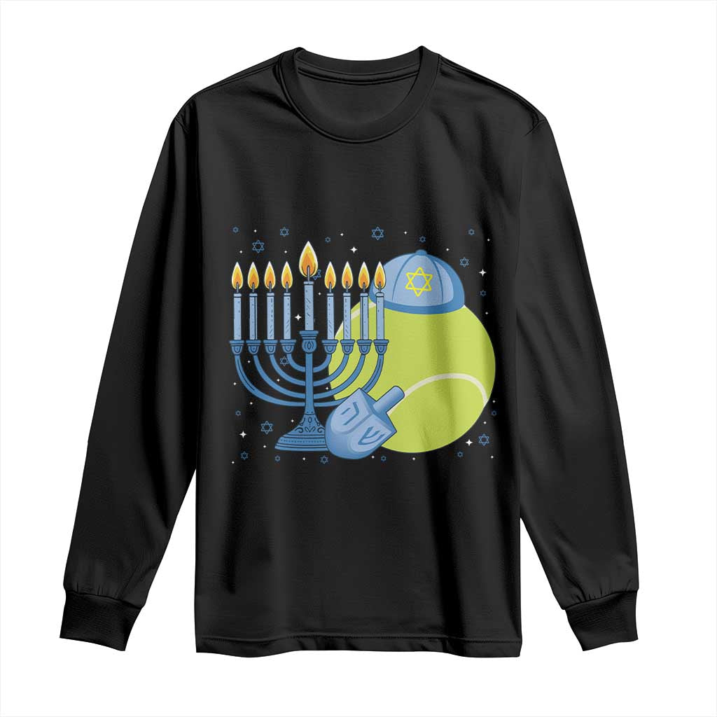 Jewish Tennis Player Hanukkah Long Sleeve Shirt Funny Racquet Lover Gift TS12 Black Print Your Wear