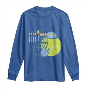 Jewish Tennis Player Hanukkah Long Sleeve Shirt Funny Racquet Lover Gift TS12 Royal Blue Print Your Wear