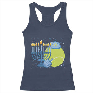 Jewish Tennis Player Hanukkah Racerback Tank Top Funny Racquet Lover Gift TS12 Navy Print Your Wear