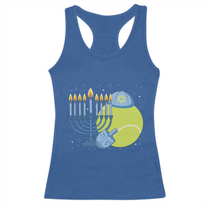 Jewish Tennis Player Hanukkah Racerback Tank Top Funny Racquet Lover Gift TS12 Royal Blue Print Your Wear