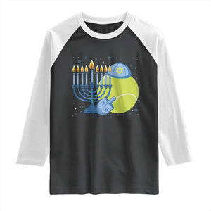 Jewish Tennis Player Hanukkah Raglan Shirt Funny Racquet Lover Gift TS12 Black White Print Your Wear