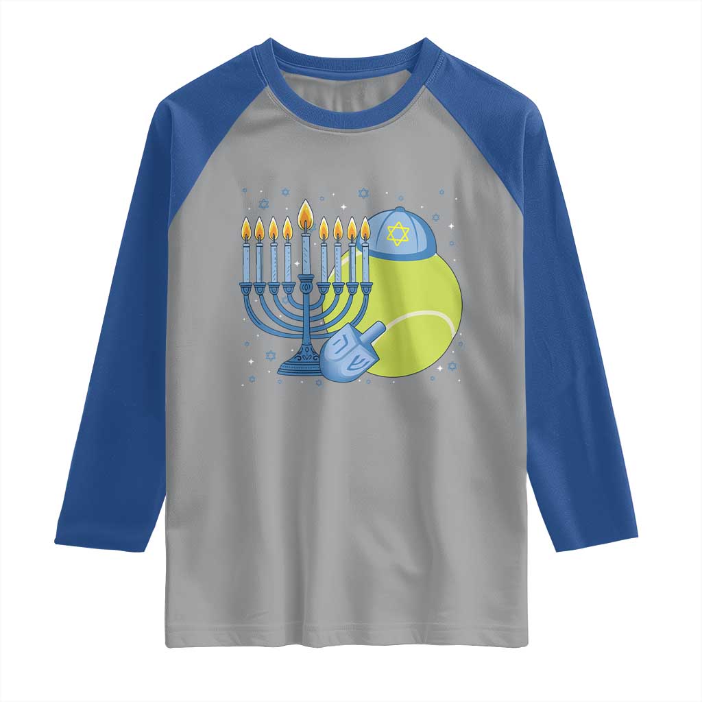 Jewish Tennis Player Hanukkah Raglan Shirt Funny Racquet Lover Gift TS12 Sport Gray Royal Print Your Wear