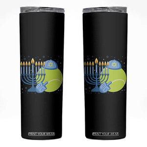 Jewish Tennis Player Hanukkah Skinny Tumbler Funny Racquet Lover Gift TS12 Black Print Your Wear