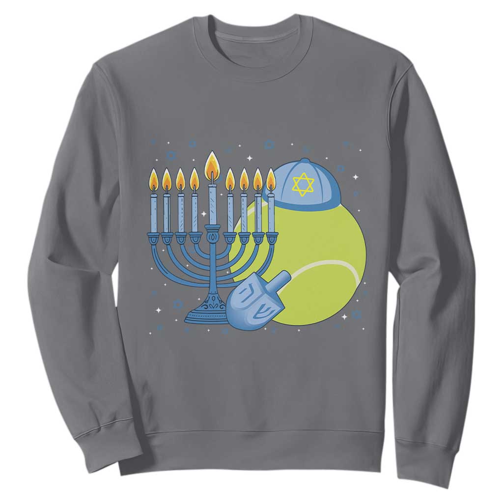Jewish Tennis Player Hanukkah Sweatshirt Funny Racquet Lover Gift TS12 Charcoal Print Your Wear