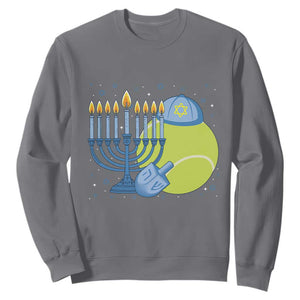 Jewish Tennis Player Hanukkah Sweatshirt Funny Racquet Lover Gift TS12 Charcoal Print Your Wear