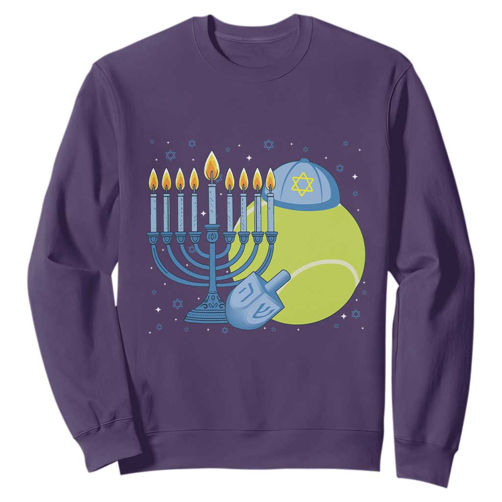 Jewish Tennis Player Hanukkah Sweatshirt Funny Racquet Lover Gift TS12 Purple Print Your Wear