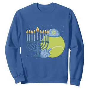Jewish Tennis Player Hanukkah Sweatshirt Funny Racquet Lover Gift TS12 Royal Blue Print Your Wear