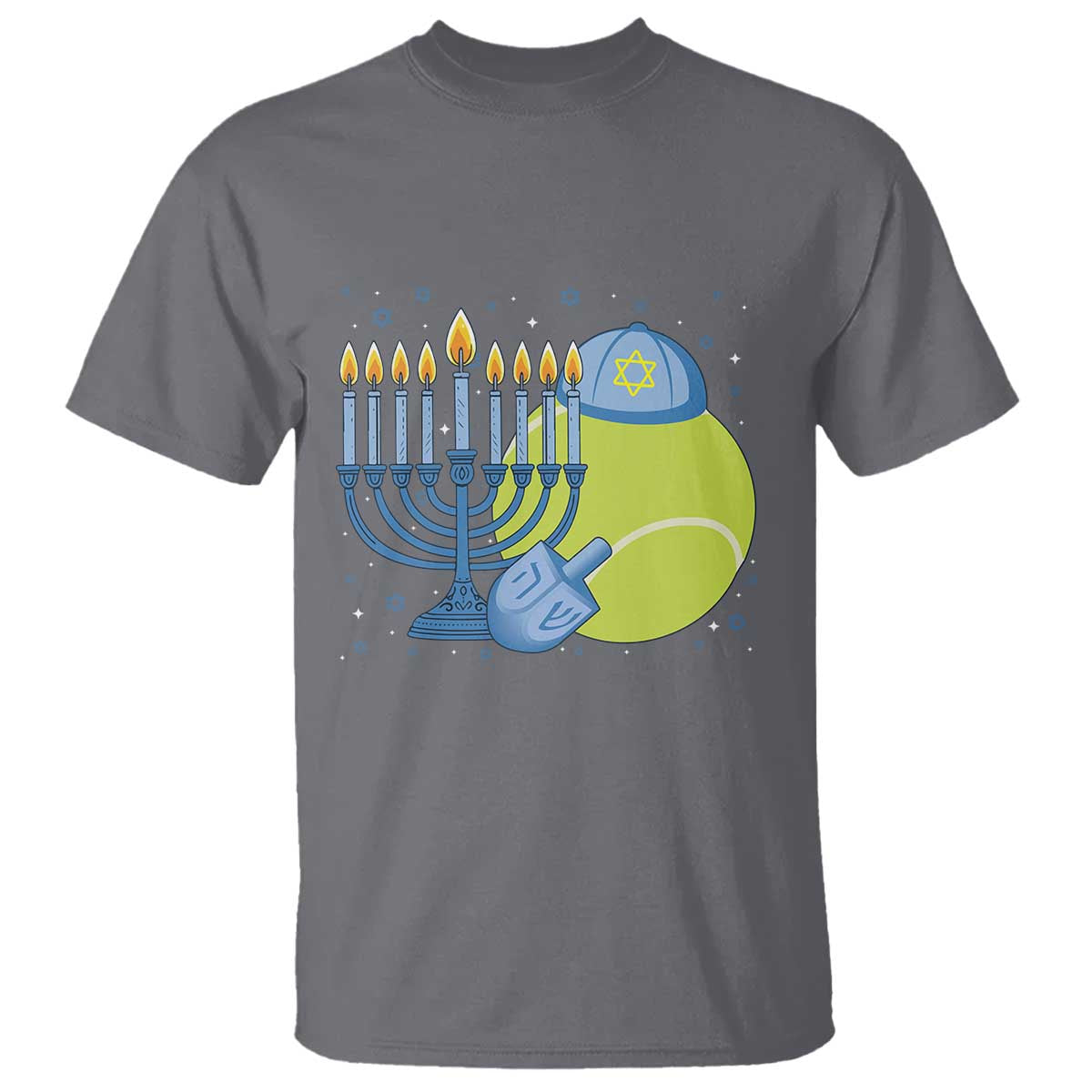 Jewish Tennis Player Hanukkah T Shirt Funny Racquet Lover Gift TS12 Charcoal Print Your Wear