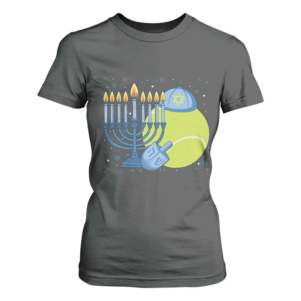 Jewish Tennis Player Hanukkah T Shirt For Women Funny Racquet Lover Gift TS12 Dark Heather Print Your Wear