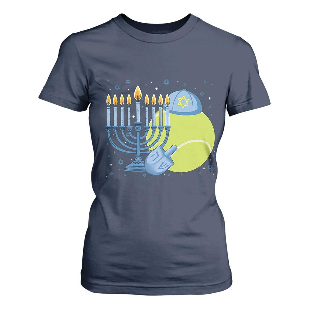 Jewish Tennis Player Hanukkah T Shirt For Women Funny Racquet Lover Gift TS12 Navy Print Your Wear