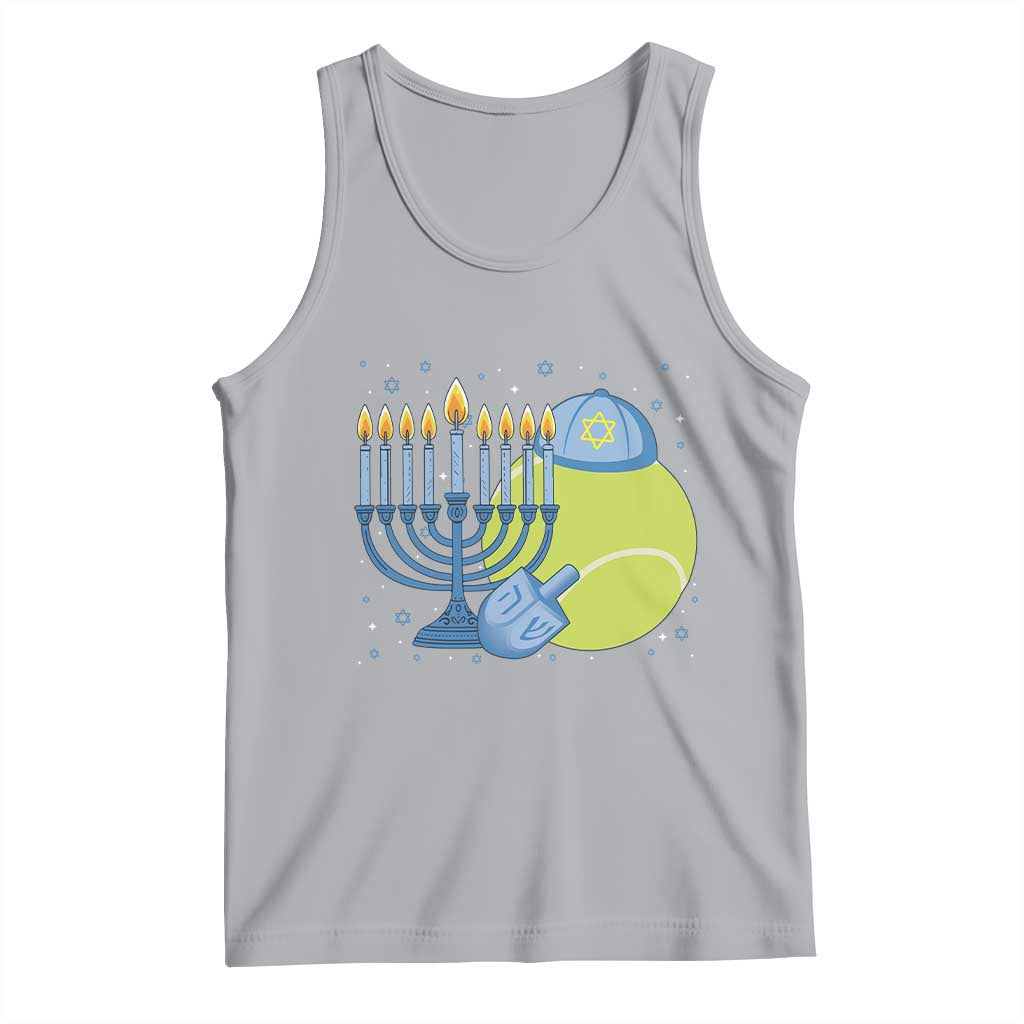 Jewish Tennis Player Hanukkah Tank Top Funny Racquet Lover Gift TS12 Athletic Heather Print Your Wear