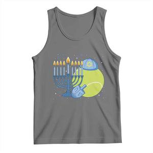 Jewish Tennis Player Hanukkah Tank Top Funny Racquet Lover Gift TS12 Black Heather Print Your Wear
