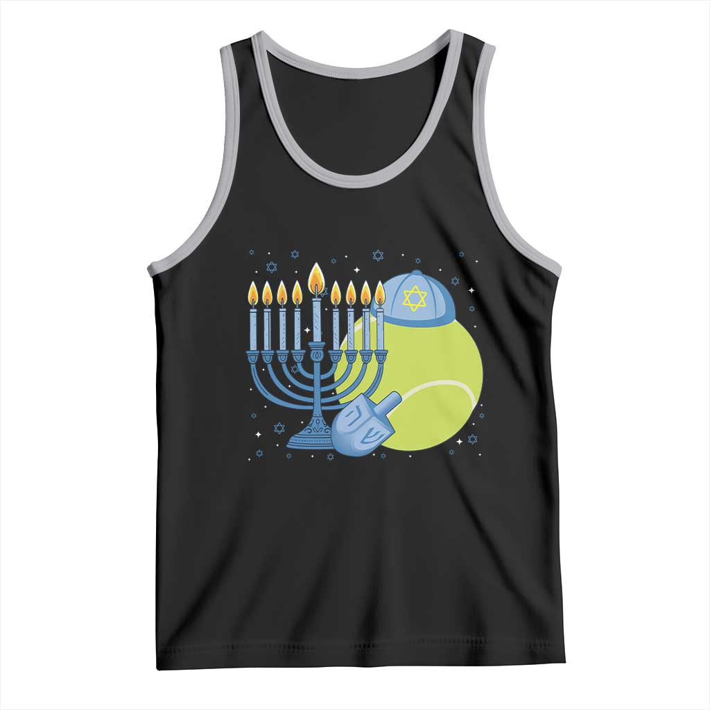 Jewish Tennis Player Hanukkah Tank Top Funny Racquet Lover Gift TS12 Black Athletic Heather Print Your Wear