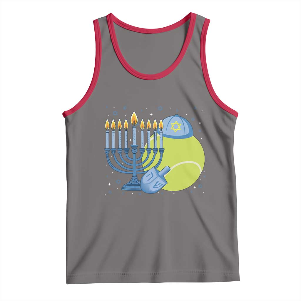 Jewish Tennis Player Hanukkah Tank Top Funny Racquet Lover Gift TS12 Deep Heather Red Print Your Wear