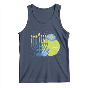 Jewish Tennis Player Hanukkah Tank Top Funny Racquet Lover Gift TS12 Navy Print Your Wear