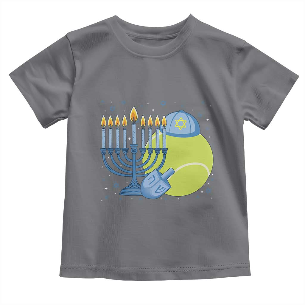 Jewish Tennis Player Hanukkah Toddler T Shirt Funny Racquet Lover Gift TS12 Charcoal Print Your Wear