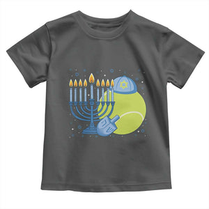 Jewish Tennis Player Hanukkah Toddler T Shirt Funny Racquet Lover Gift TS12 Dark Heather Print Your Wear
