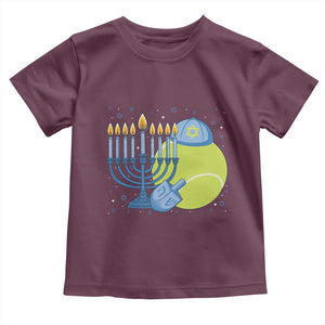 Jewish Tennis Player Hanukkah Toddler T Shirt Funny Racquet Lover Gift TS12 Maroon Print Your Wear