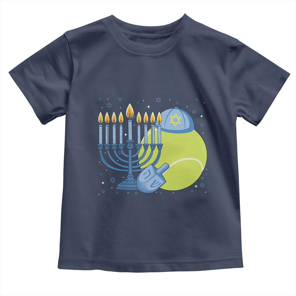 Jewish Tennis Player Hanukkah Toddler T Shirt Funny Racquet Lover Gift TS12 Navy Print Your Wear
