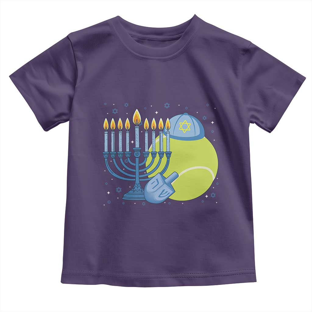 Jewish Tennis Player Hanukkah Toddler T Shirt Funny Racquet Lover Gift TS12 Purple Print Your Wear