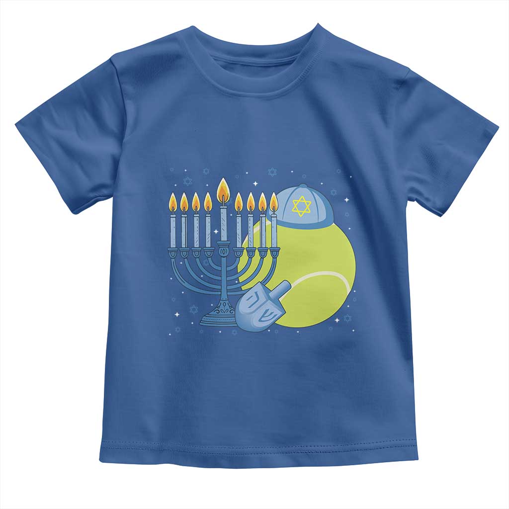Jewish Tennis Player Hanukkah Toddler T Shirt Funny Racquet Lover Gift TS12 Royal Blue Print Your Wear