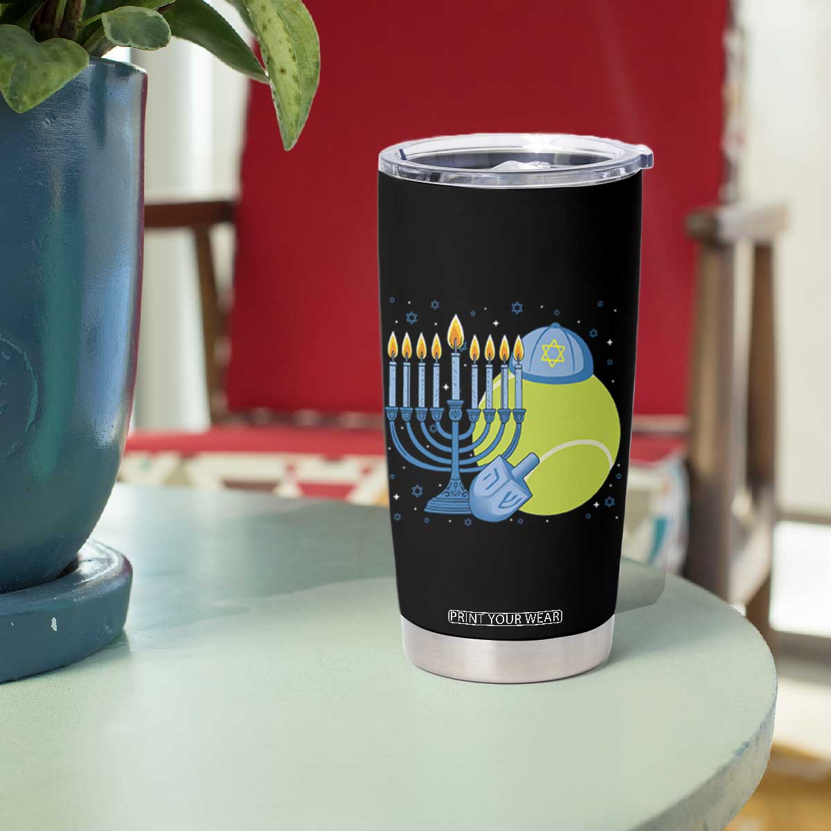 Jewish Tennis Player Hanukkah Tumbler Cup Funny Racquet Lover Gift TS12 Print Your Wear
