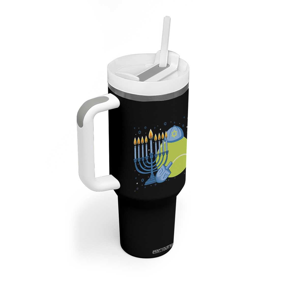 Jewish Tennis Player Hanukkah Tumbler With Handle Funny Racquet Lover Gift TS12 Print Your Wear