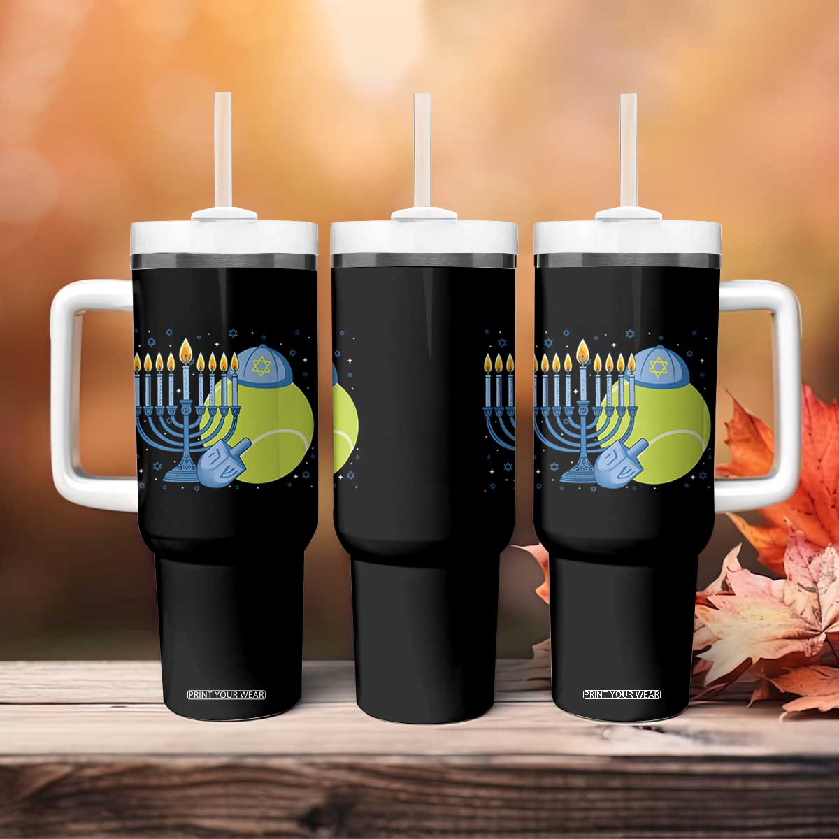 Jewish Tennis Player Hanukkah Tumbler With Handle Funny Racquet Lover Gift TS12 Print Your Wear
