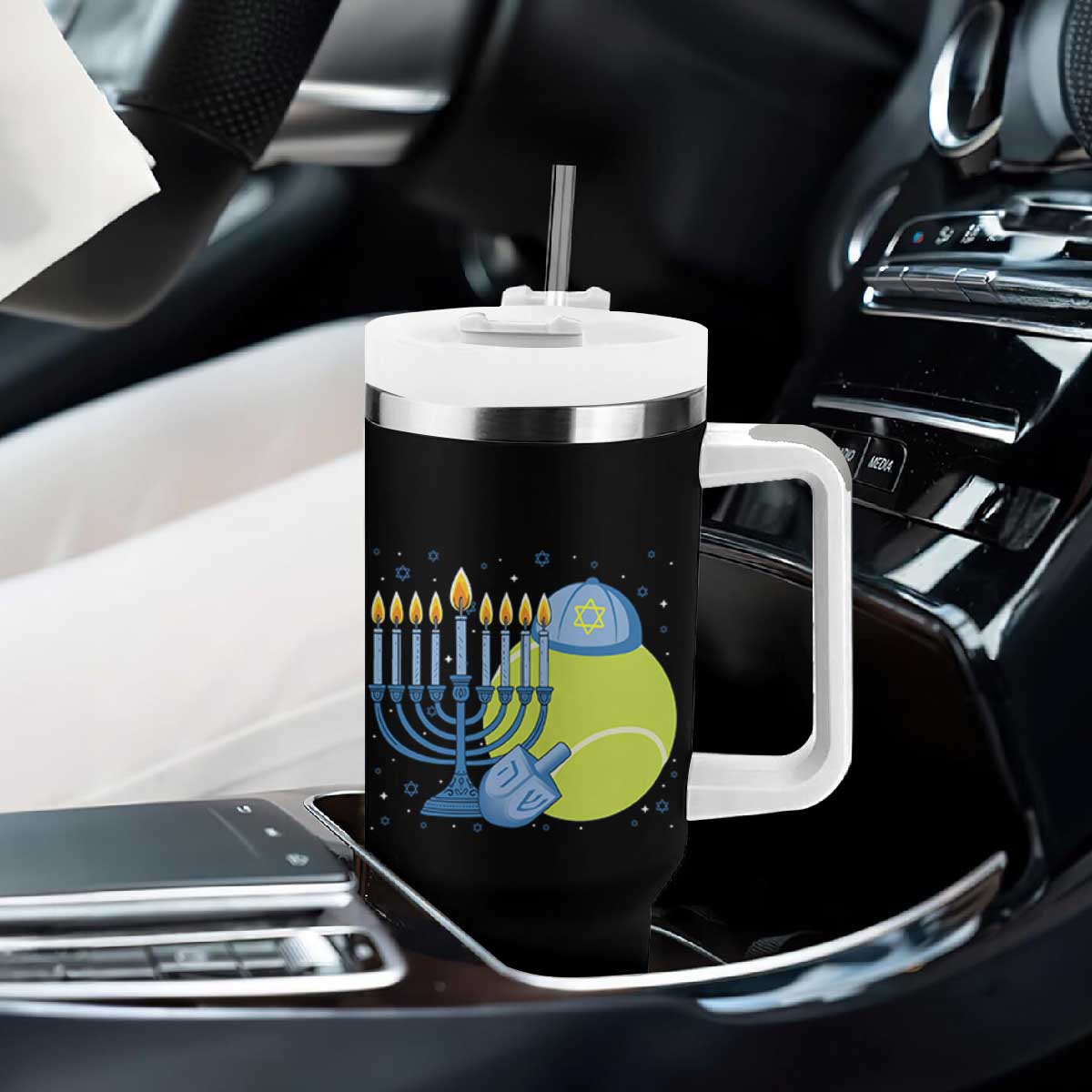 Jewish Tennis Player Hanukkah Tumbler With Handle Funny Racquet Lover Gift TS12 Print Your Wear