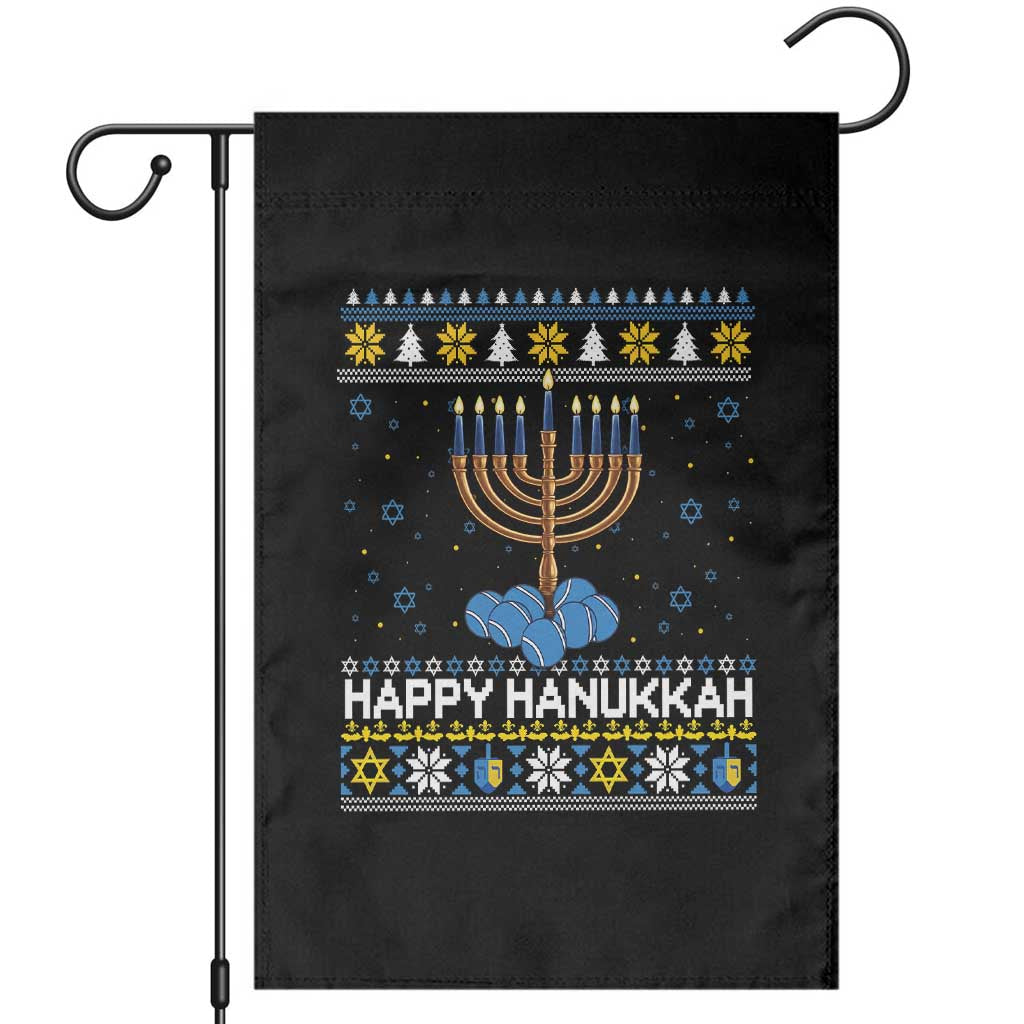 Funny Happy Hanukkah Ugly Sweater Tennis Lover Gift Garden Flag TS12 Black Print Your Wear