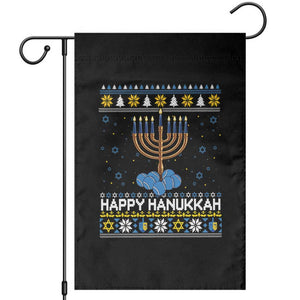 Funny Happy Hanukkah Ugly Sweater Tennis Lover Gift Garden Flag TS12 Black Print Your Wear