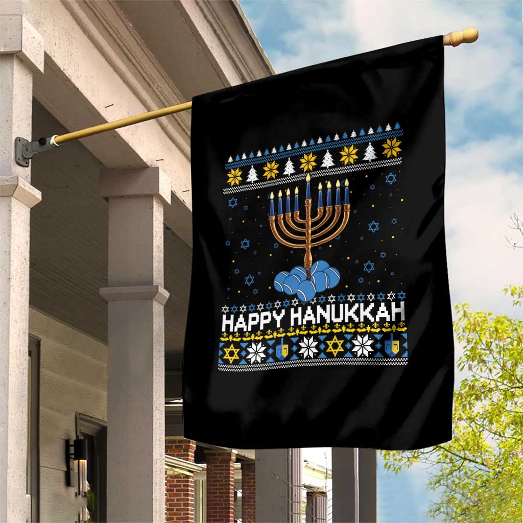 Funny Happy Hanukkah Ugly Sweater Tennis Lover Gift Garden Flag TS12 Print Your Wear