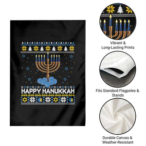 Funny Happy Hanukkah Ugly Sweater Tennis Lover Gift Garden Flag TS12 Print Your Wear
