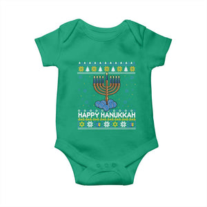 Funny Happy Hanukkah Ugly Sweater Tennis Lover Gift Baby Onesie TS12 Irish Green Print Your Wear