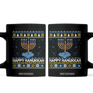 Funny Happy Hanukkah Ugly Sweater Tennis Lover Gift Coffee Mug TS12 Black Print Your Wear