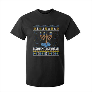 Funny Happy Hanukkah Ugly Sweater Tennis Lover Gift T Shirt For Kid TS12 Black Print Your Wear