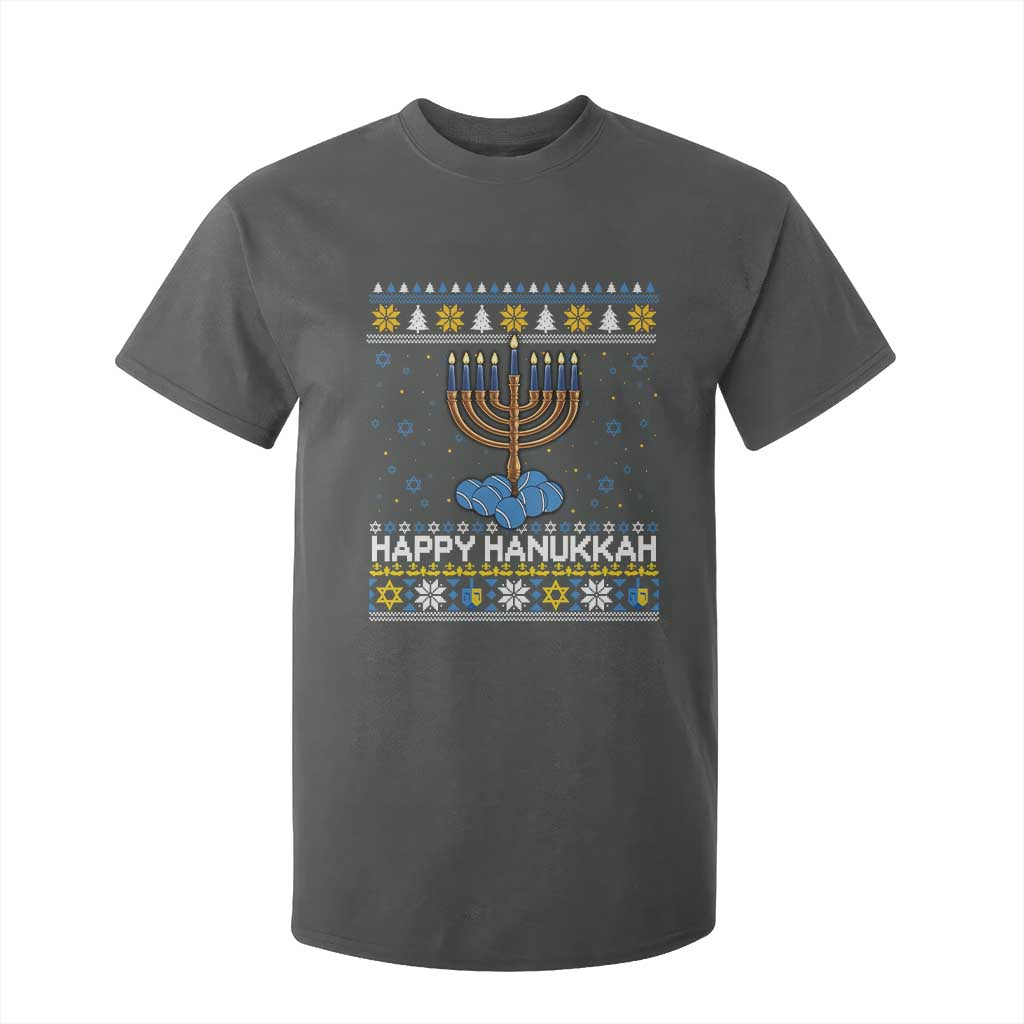 Funny Happy Hanukkah Ugly Sweater Tennis Lover Gift T Shirt For Kid TS12 Dark Heather Print Your Wear