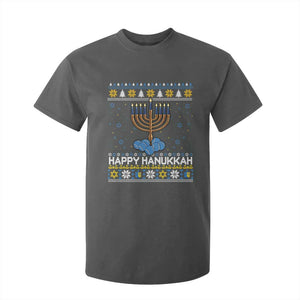 Funny Happy Hanukkah Ugly Sweater Tennis Lover Gift T Shirt For Kid TS12 Dark Heather Print Your Wear